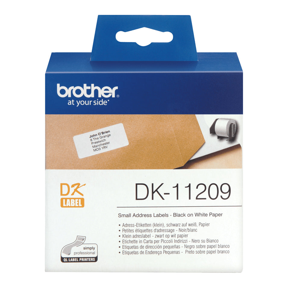 Brother DK-11209 etiketbånd Sort på hvid