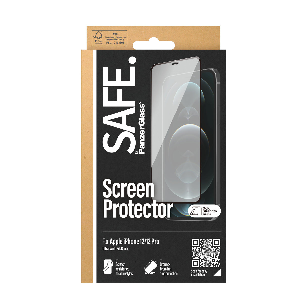 PanzerGlass SAFE. by ® Skærmbeskyttelse iPhone 12 | 12 Pro | Edge-to-Edge