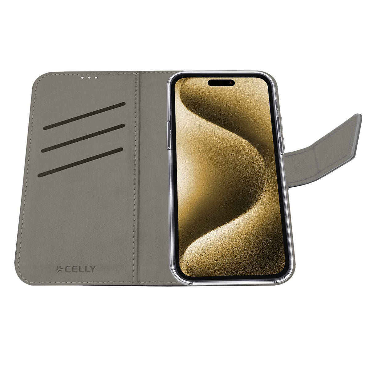 Celly WALLY mobiltelefon etui 16,5 cm (6.5") Tegnebogsetui Sort