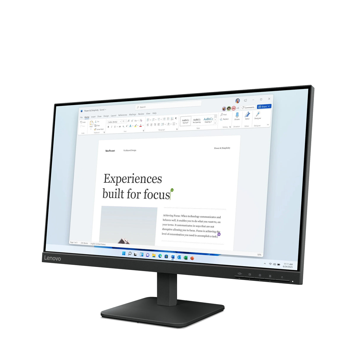 Lenovo L24-4e computerskærm 60,5 cm (23.8") 1920 x 1080 pixel Fuld HD LCD Sort