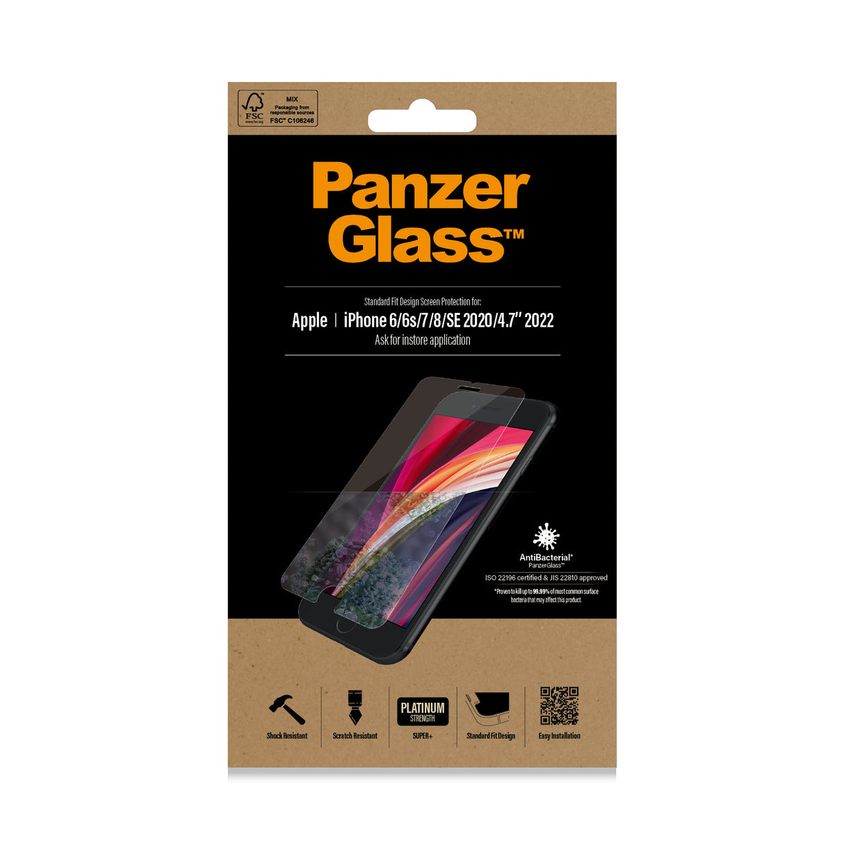 PanzerGlass Screen Protector Apple iPhone 8/7/6s/6/SE (20/22) - Standard Fit