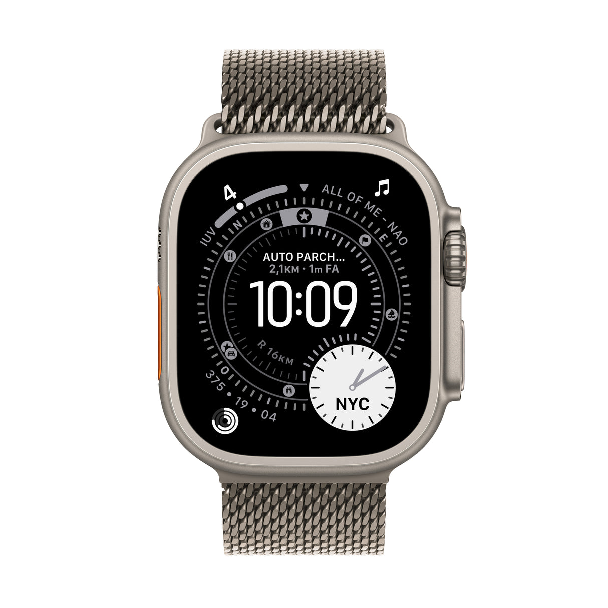 *Apple Watch Ultra 3 GPS + Cellular 49mm Natural Titanium Case with Natural Titanium Milanese Loop - Medium
