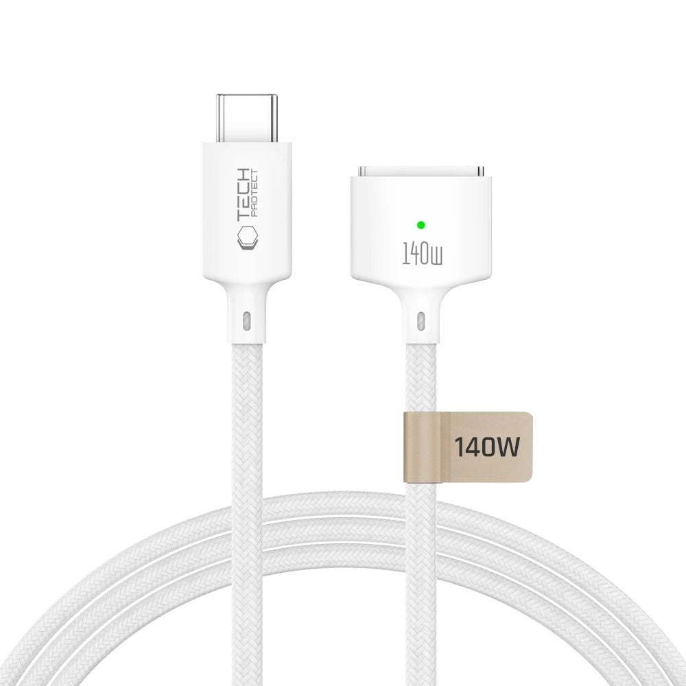 Tech Protect Mmc01 Ultraboost Magnetisk Macbook Kabel Usb C Til Magsafe 3 140 W 200 Cm Hvid