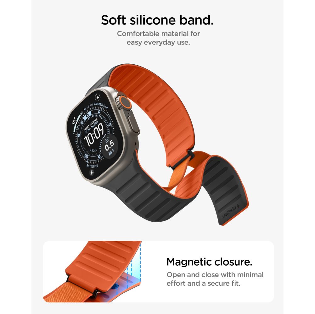 Spigen Athlex Air M Apple Watch 8 / 9 / 10 / 11 / 12 / Se / Ultra (44 / 45 / 46 / 49 Mm) Active Sort/Orange