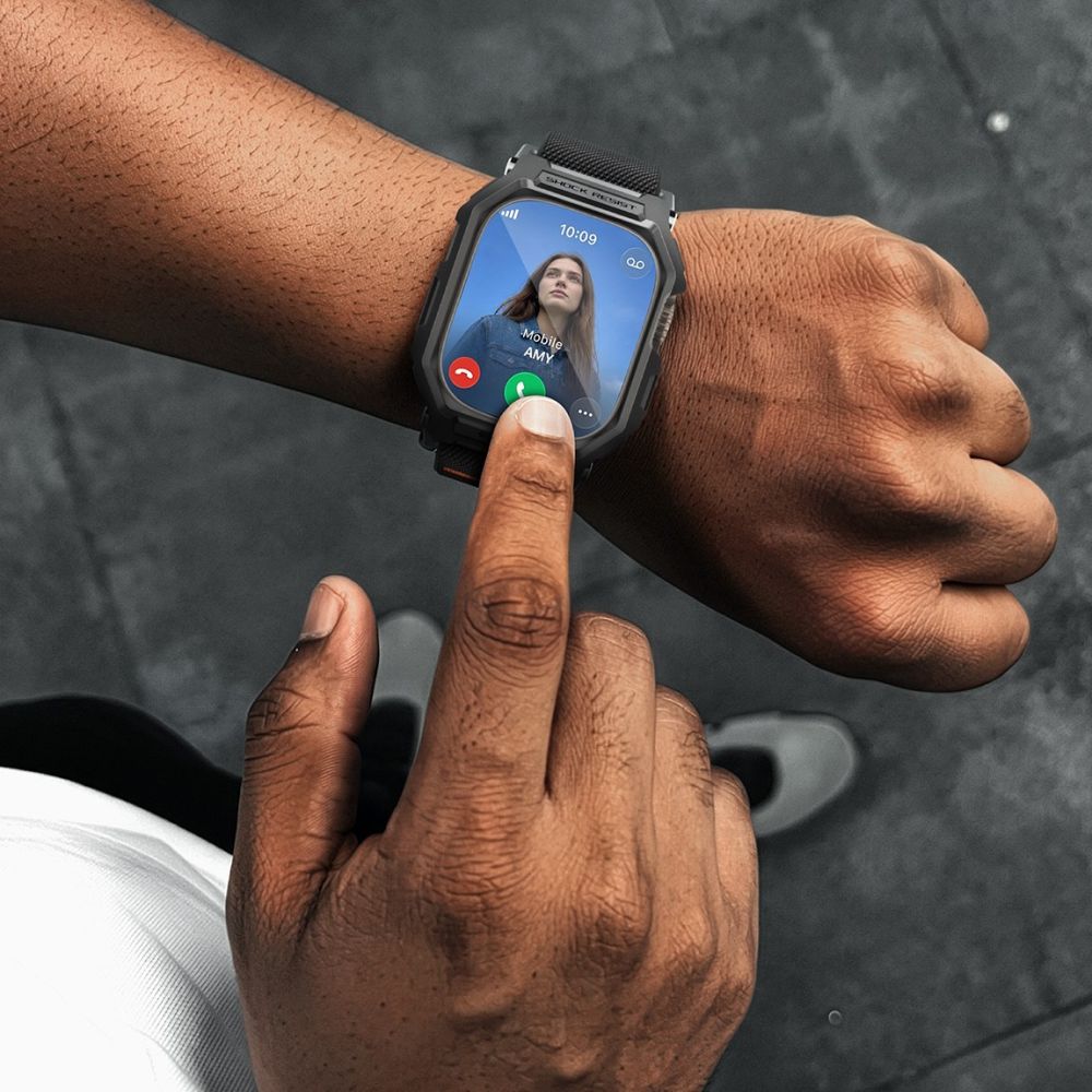 Spigen Lite Fit Pro & Hærdet Glas Til Apple Watch Ultra 1 / 2 / 3 / 4 (49 Mm) Matsort