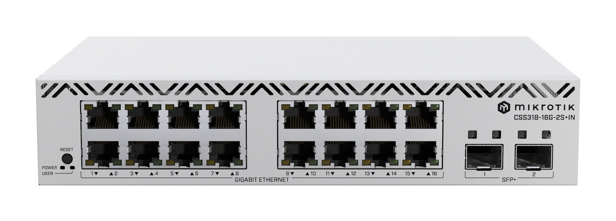 MikroTik Cloud Smart Switch with SwitchOS desktop case | CSS318-16G-2S+IN