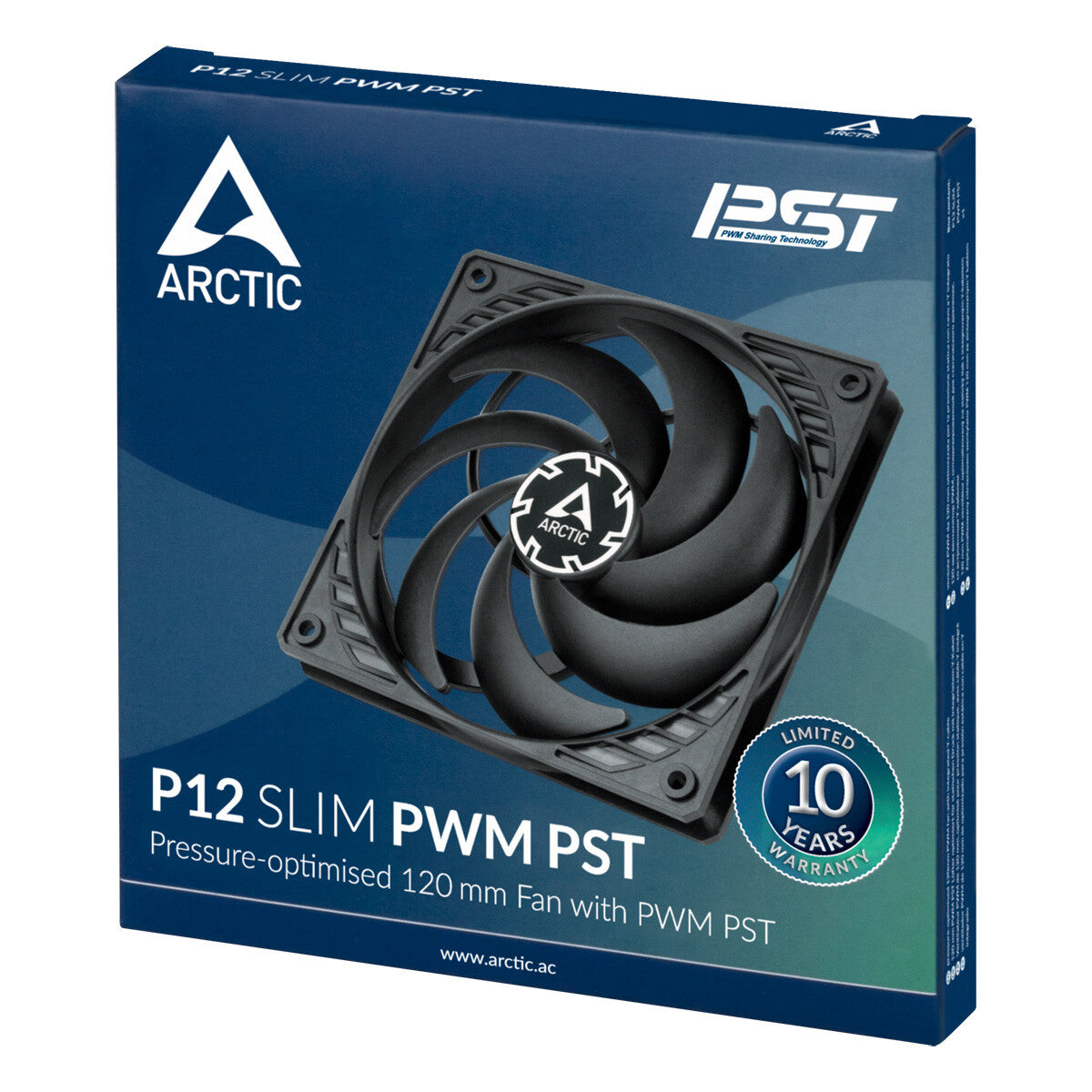 ARCTIC P12 Slim PWM PST Computerkabinet Ventilator 12 cm Sort 1 stk