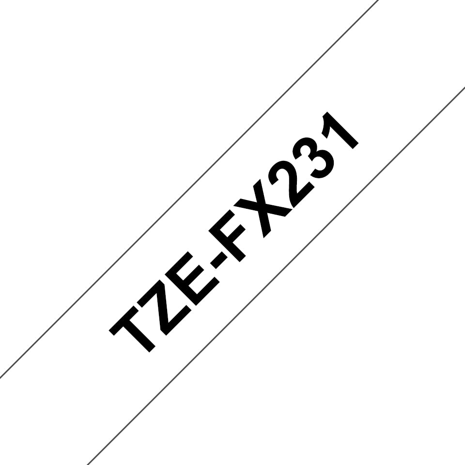 Brother TZe FX231 Fleksibelt ID-tape (1,2 cm x 8 m) 1kassette(r)