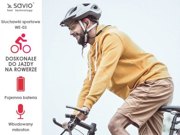 Savio WE-03 hovedtelefoner/headset Trådløs I ørerne Sport Bluetooth Sort