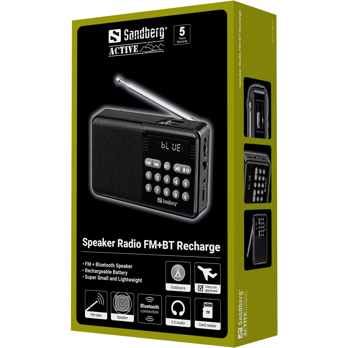 Sandberg Speaker Radio FM+BT Recharge