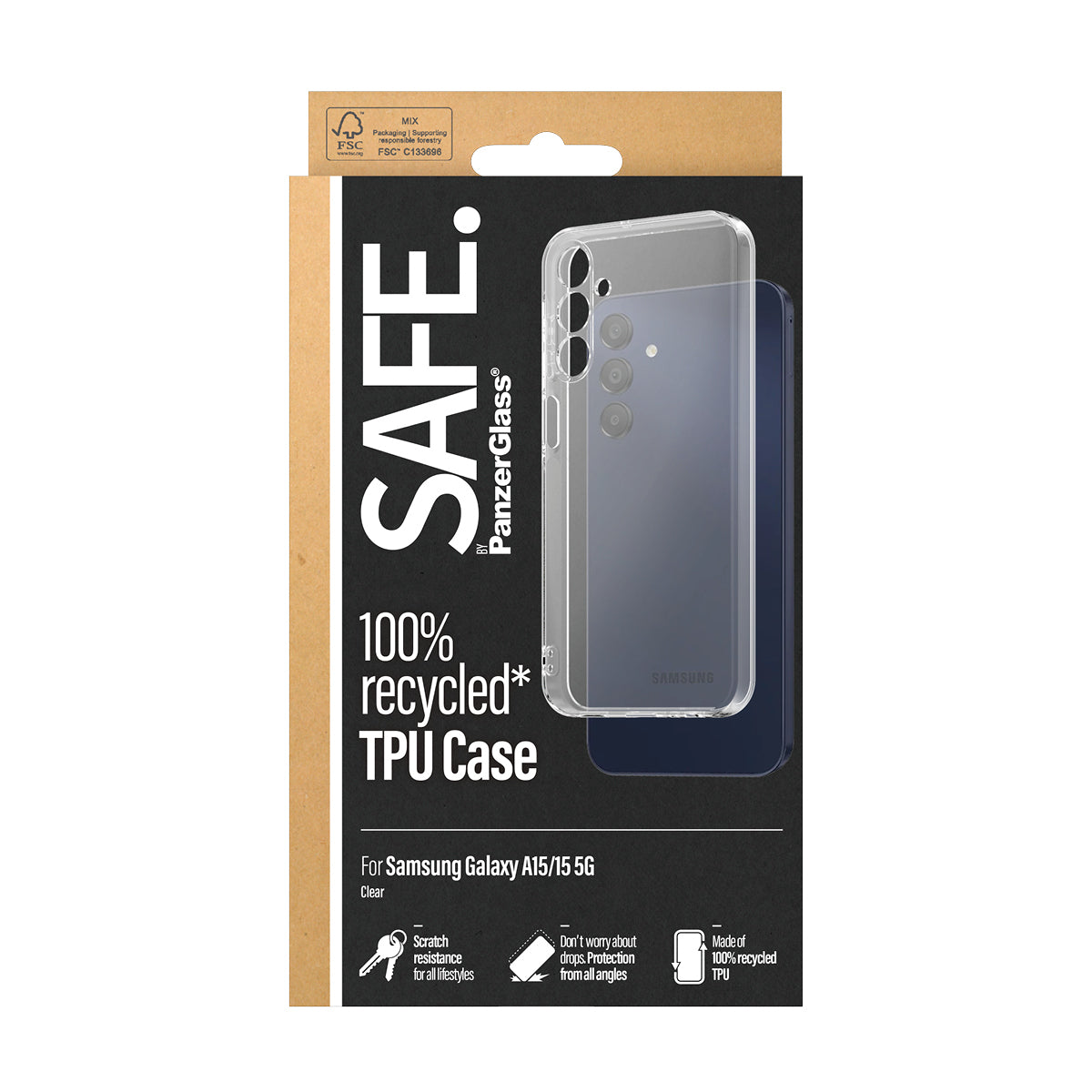 PanzerGlass SAFE. by ® TPU Case Samsung Galaxy A15 | A15 5G | Transparent