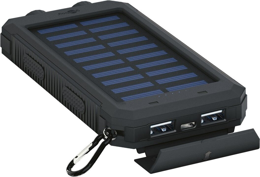 goobay Outdoor PowerBank 8.0 Solarstrømbank 8000mAh 2xUSB-A Sort