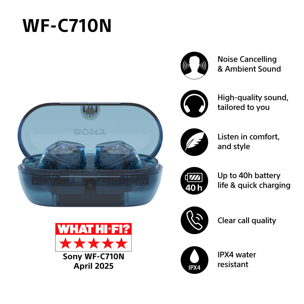 Sony WF-C710NL.CE7 NC trådløse in-ear øretelefoner blå
