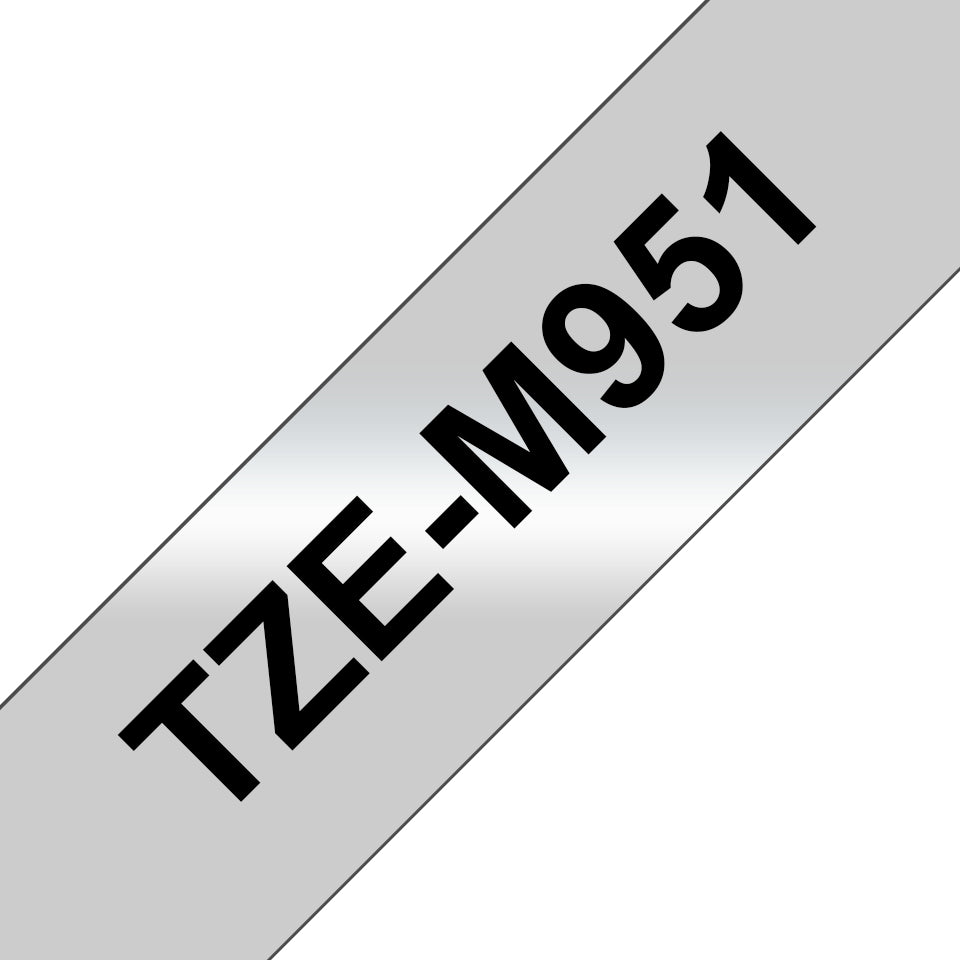 Brother TZE-M951 etiketbånd Sort på sølv