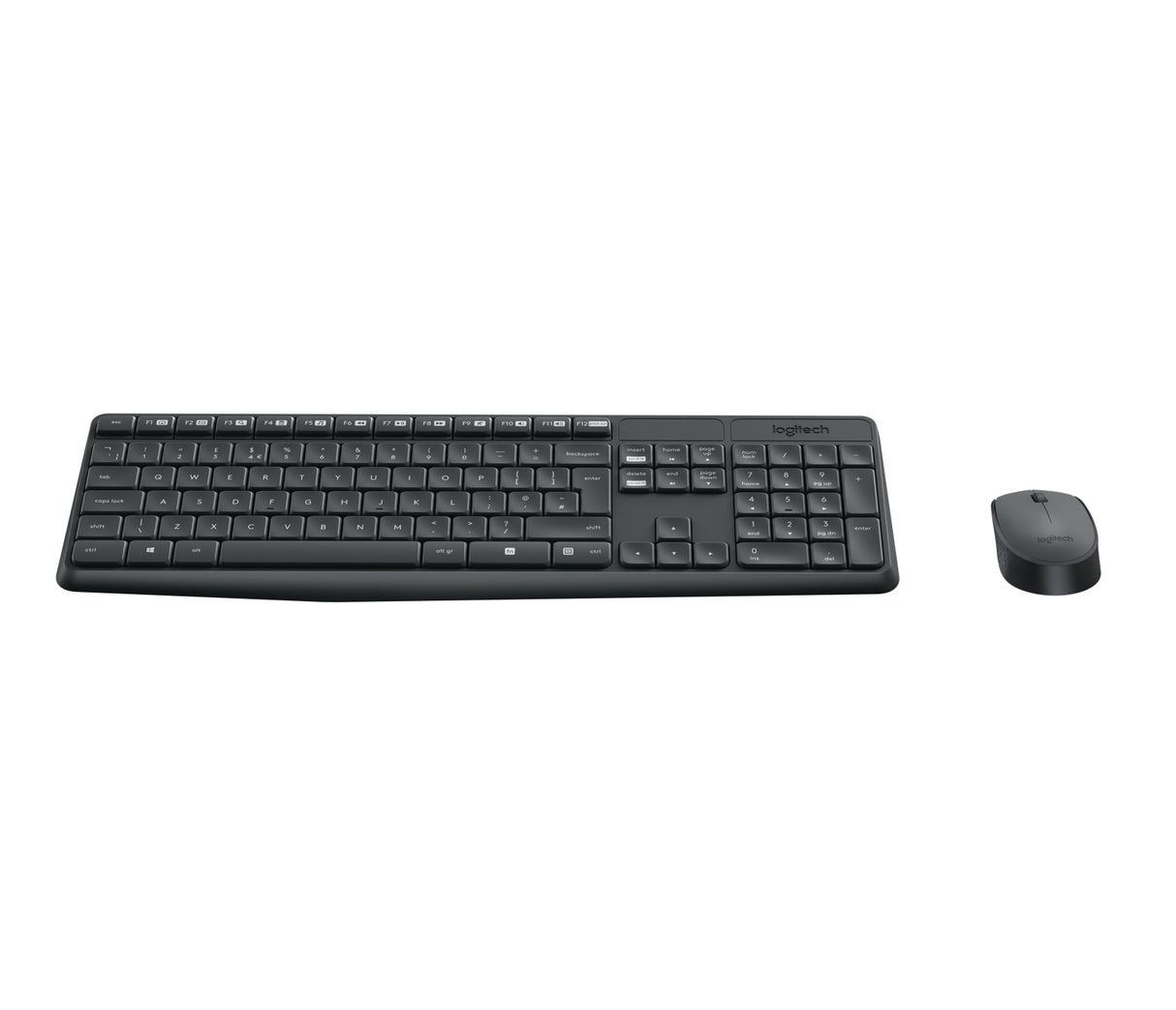 Logitech MK235 Wireless Combo - Tastatur & Mus sæt - Nordisk - Grå