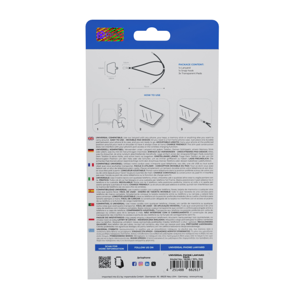 prio Universal Telefonsnor 0,7m sort