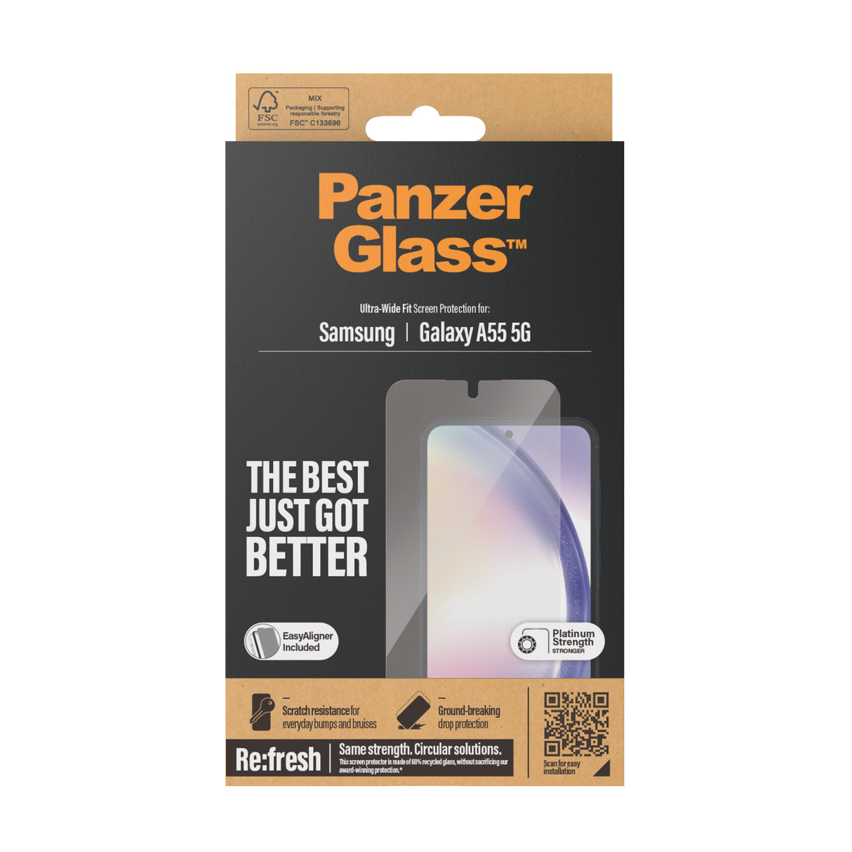 PanzerGlass Screen Protector Samsung Galaxy A55 5G - Ultra-Wide Fit (W. EASYALIGNER)