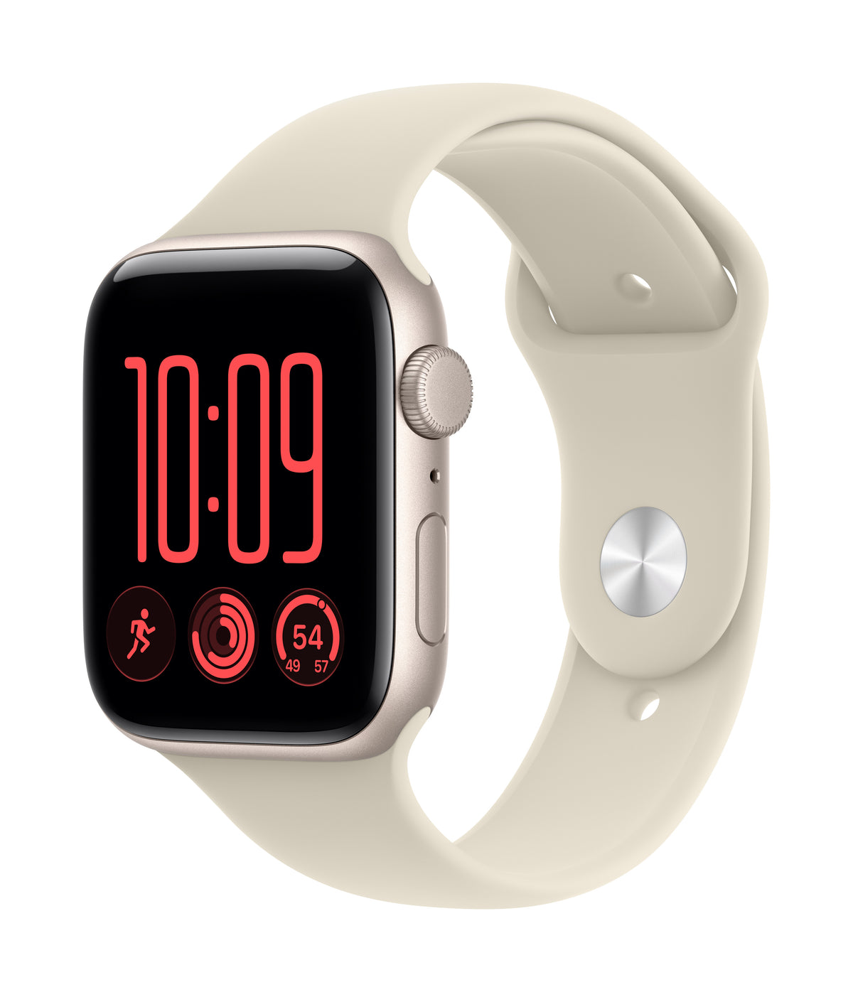 Apple Watch SE 3 GPS 44mm Starlight Aluminium Case with Sand Sport Band - M/L