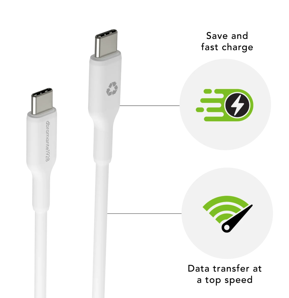 Dbramante Re-charge Cable - USB-C to USB-C - White (1m)