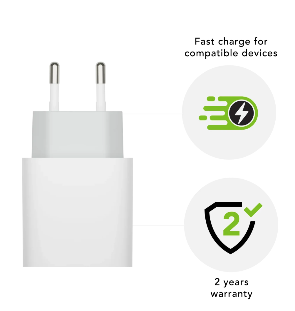 Dbramante Re-charge - Wall Charger - USB-C 20W EU - White