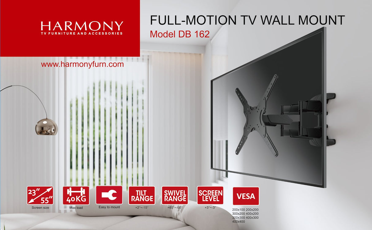 Harmony DB162 vægbeslag med udtræk og tilt