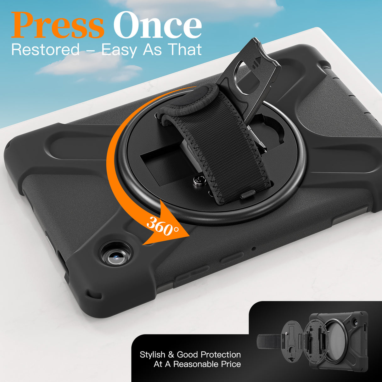 DK Protective Cover incl. handle & Strap without front screen, cover for Samsung Tab A11+