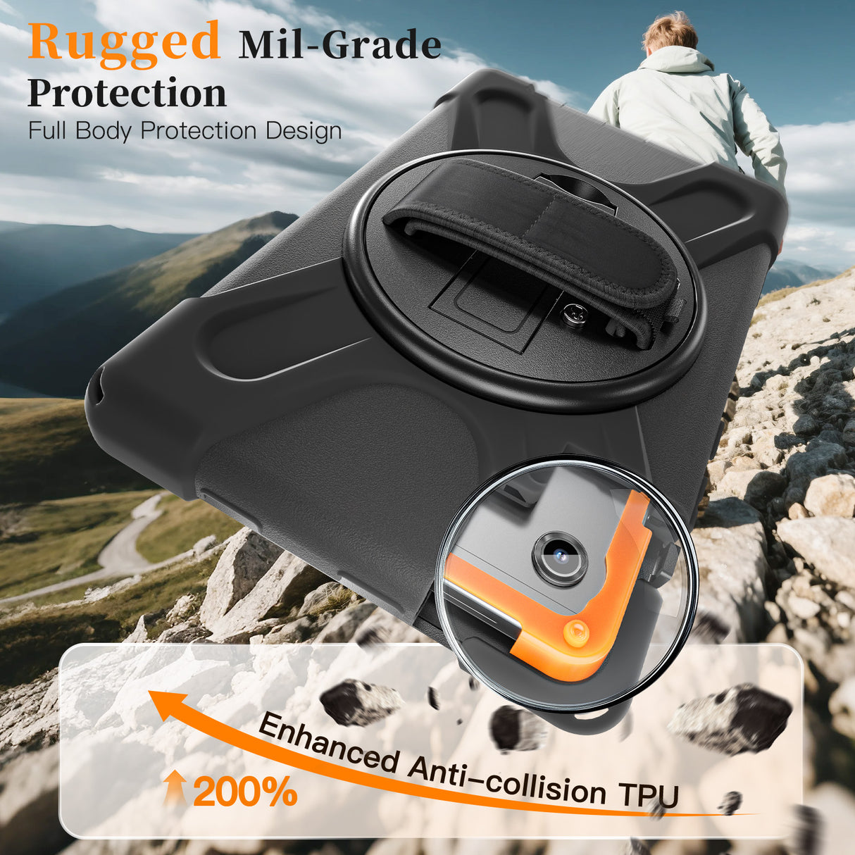 DK Protective Cover incl. handle & Strap without front screen, cover for Samsung Tab A11