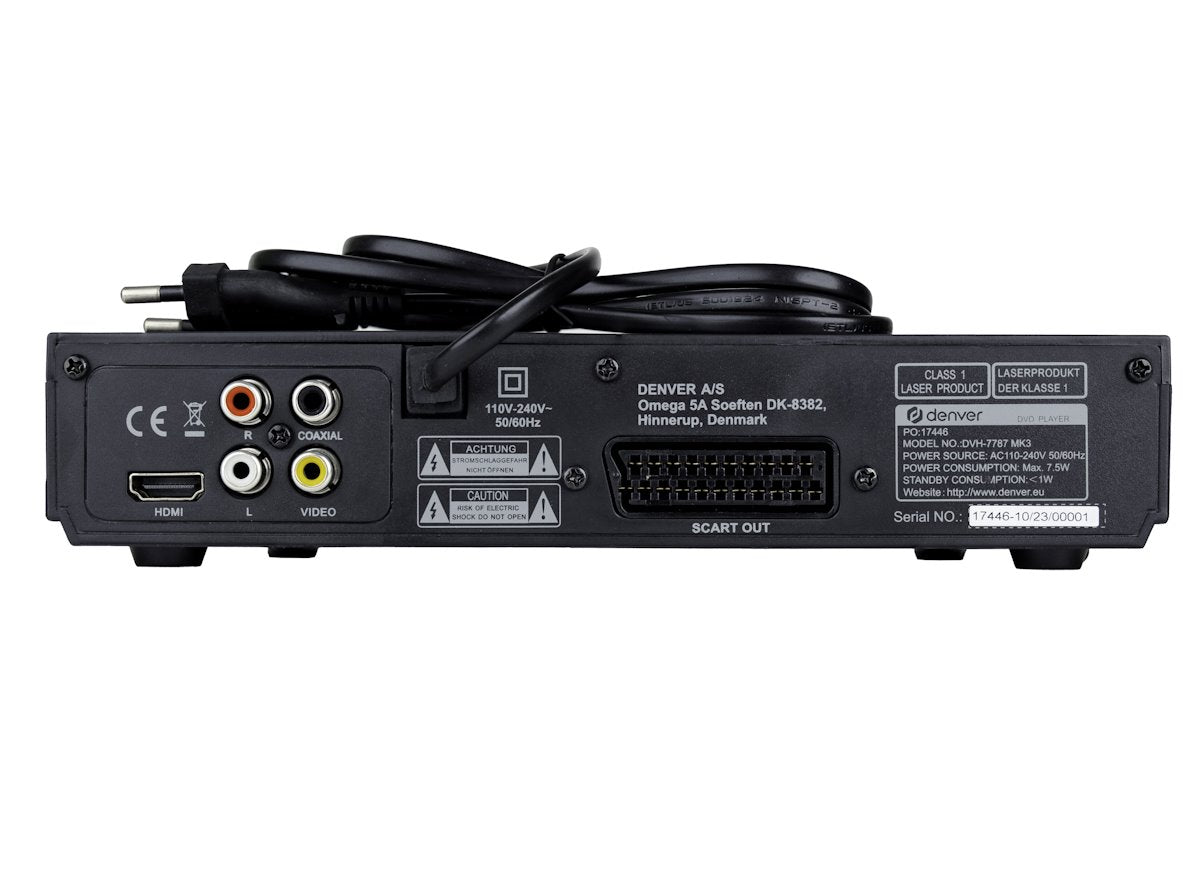 Denver DVH-7787MK3 regions-fri DVD-afspiller med HDMI og SCART