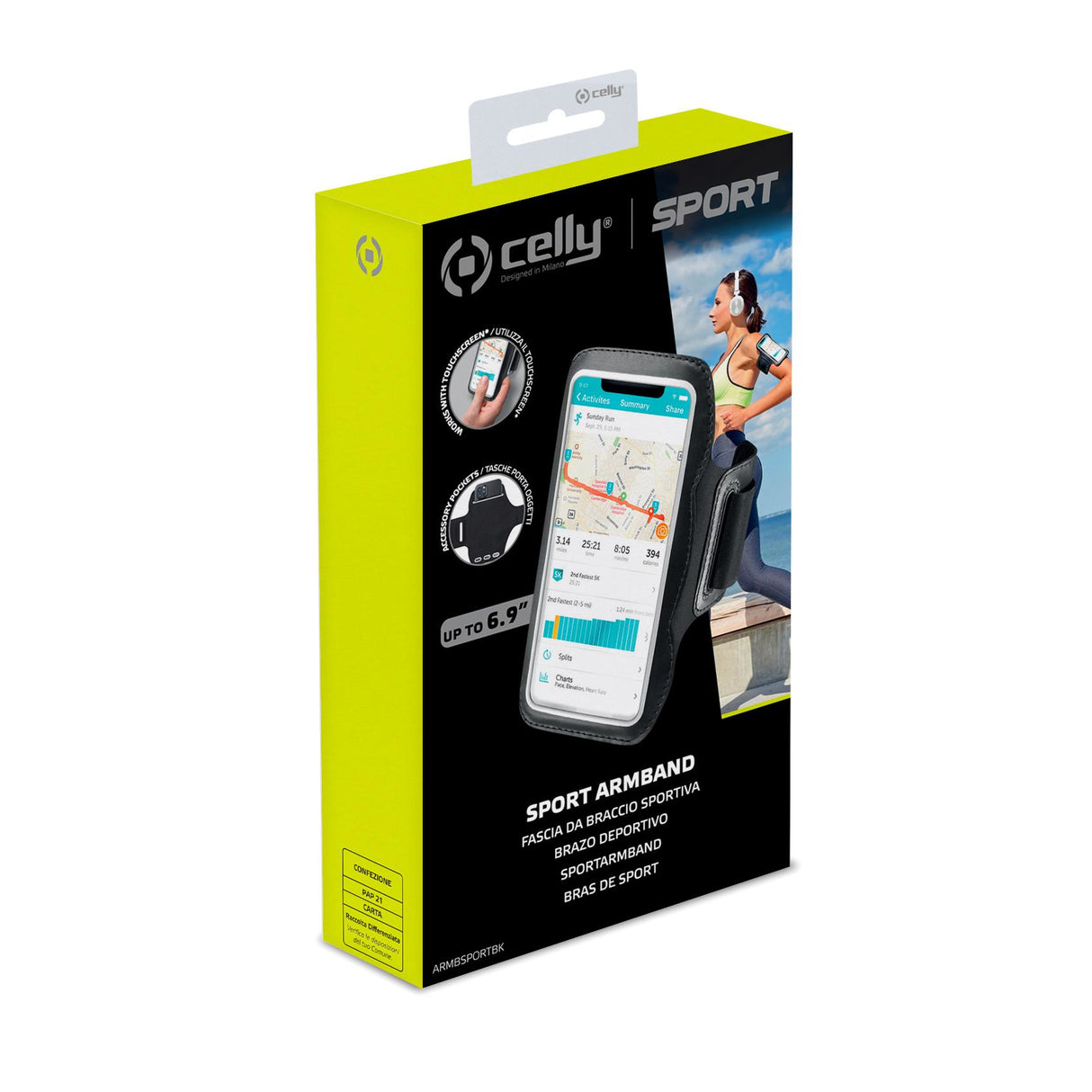 CELLY ARMBAND UP TO 6,9" BK