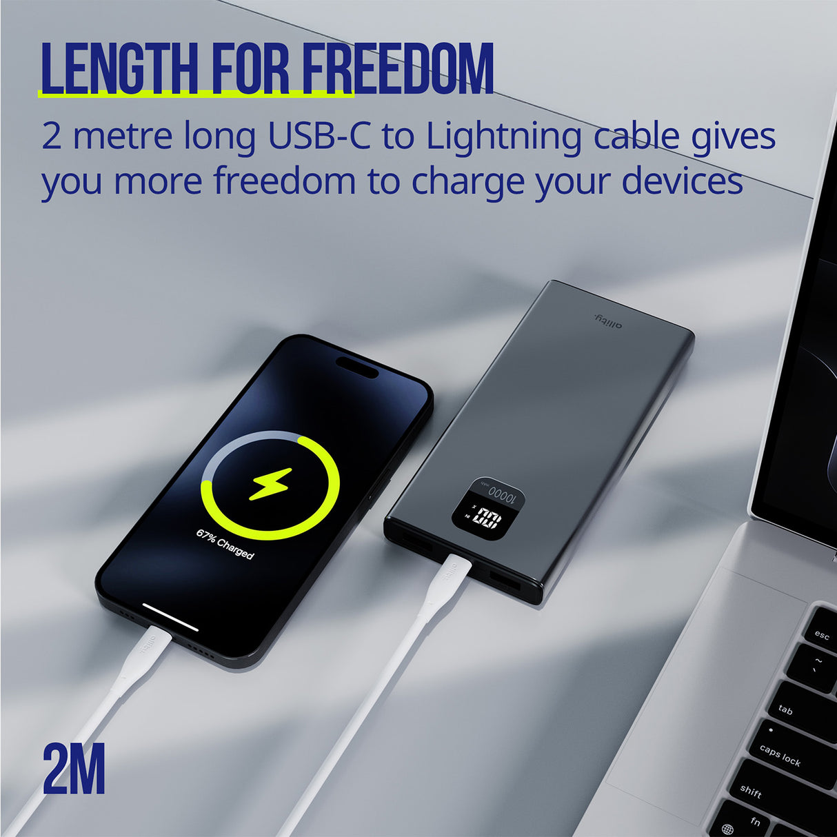 Allity cable AUC-02 USB-C - Lightning 2.0 m 27W white