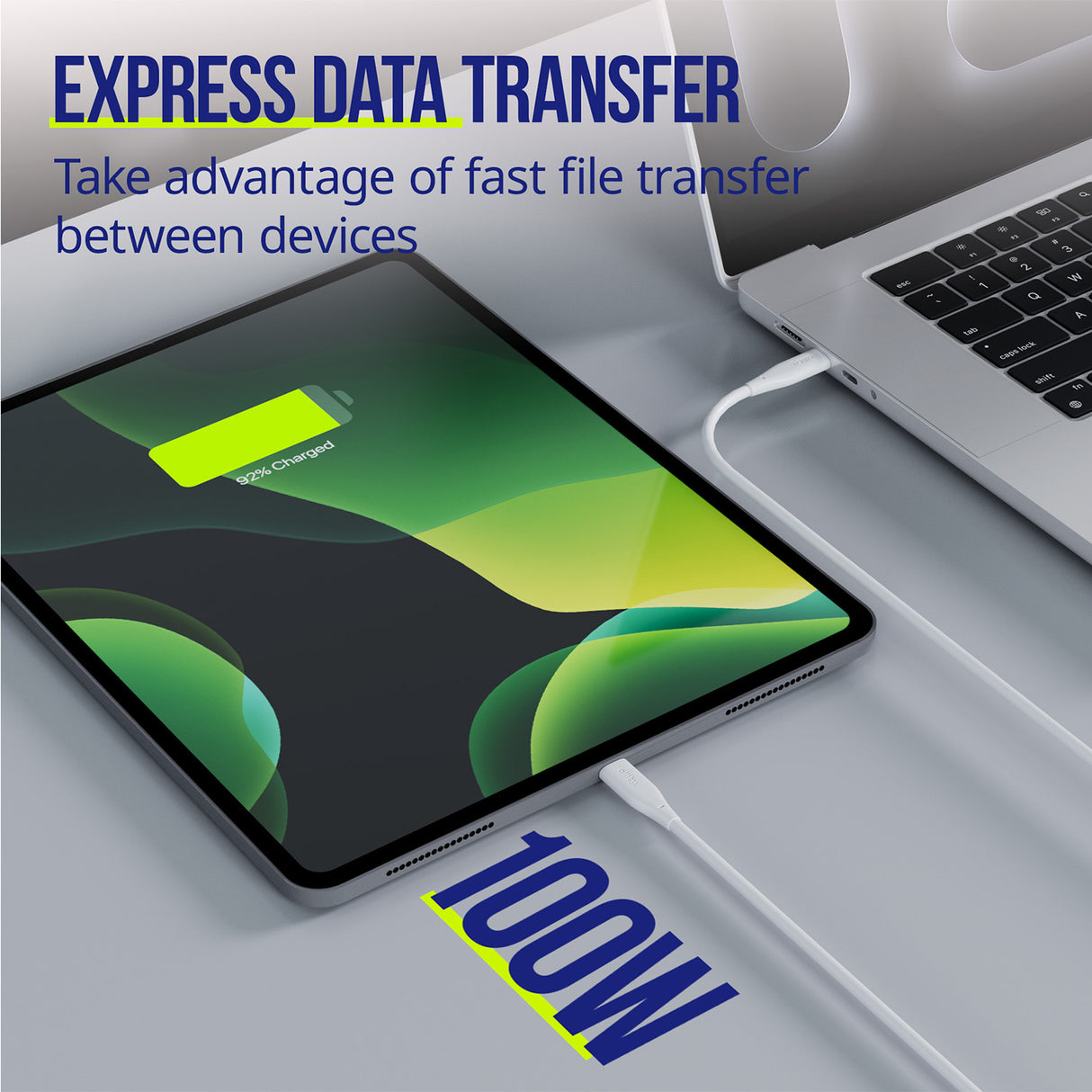 Allity cable AUC-02 USB-C - USB-C 1.0 m 100W white