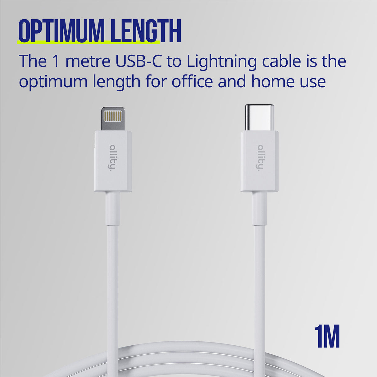 Allity cable AUC-03 USB-C - Lightning 1.0 m 27W white