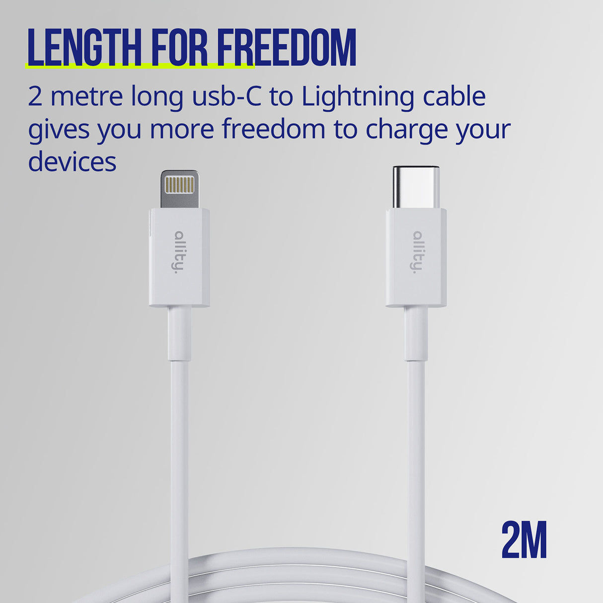 Allity cable AUC-03 USB-C - Lightning 2.0 m 27W white