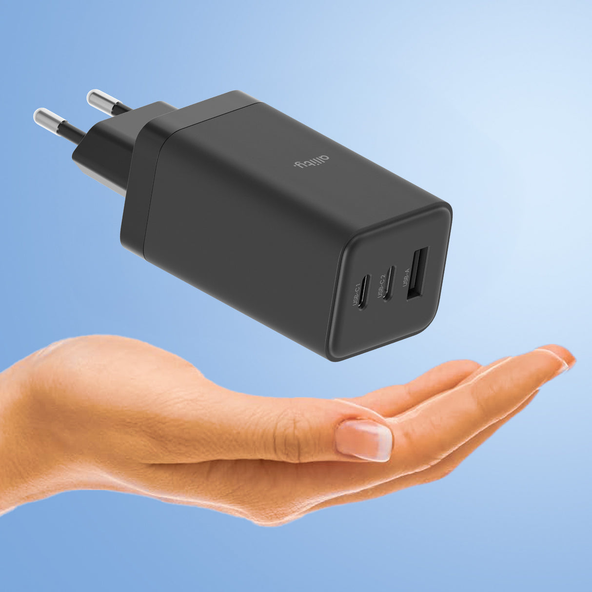 Allity wall charger GaN PD QC ATC-01-65WACC 2x USB-C 1x USB-A 65W black