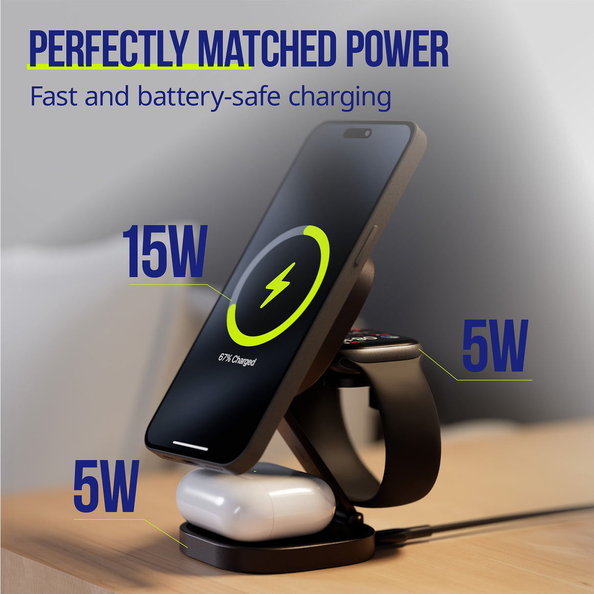 Allity AWC-220-25WMS wireless charger 25W graphite 3in1