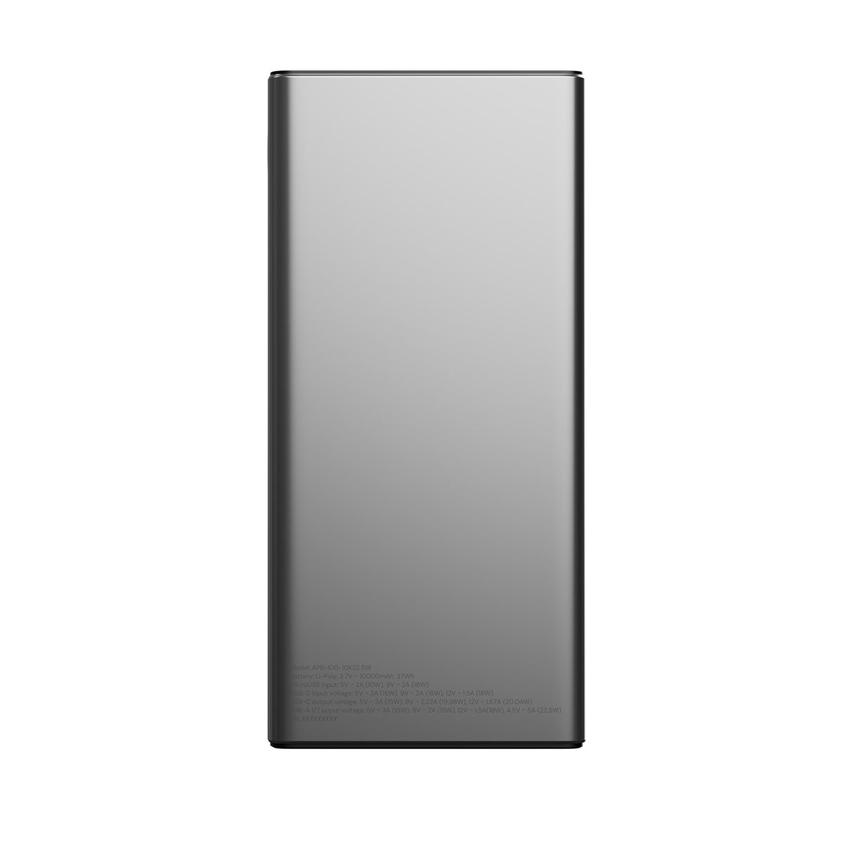 Allity power bank APB-100 PD QC 22.5W 10000 mAh gray