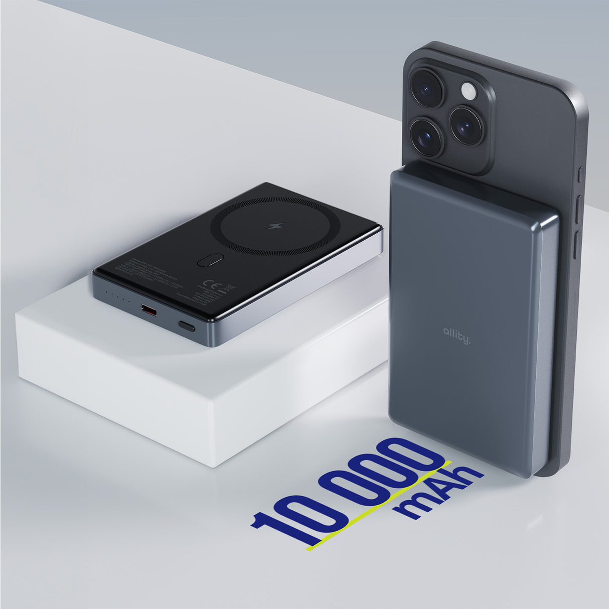 Allity wireless power bank APB-300 PD QC 20W 10000 mAh magnetic gray