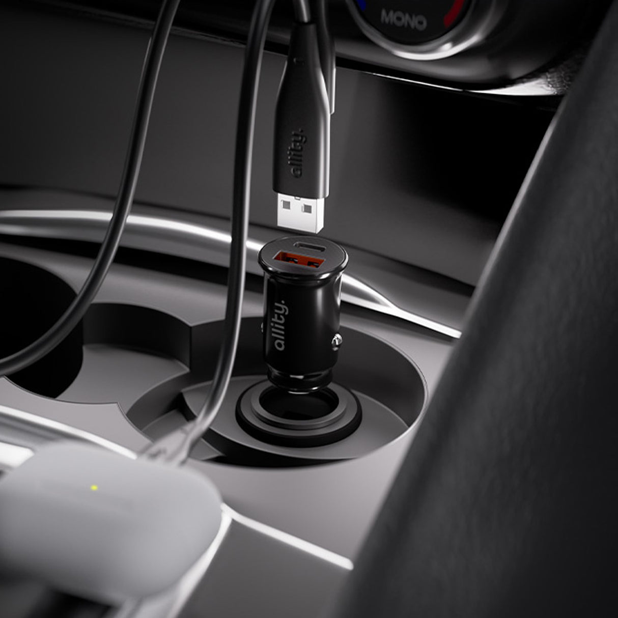 Allity car charger ACC-100-30WAC 1x USB-C 1x USB-A 30W black
