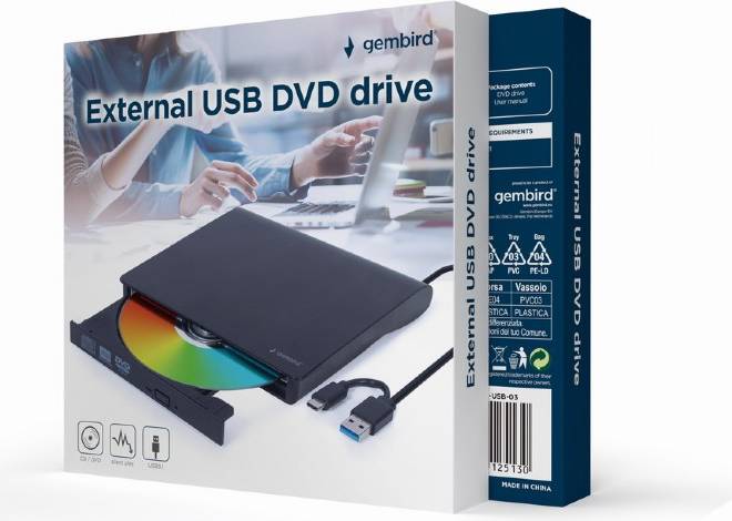 Gembird DVD-USB-03 DVD-brænder Ekstern