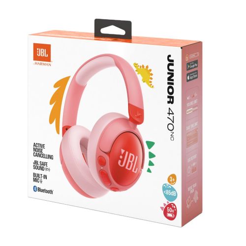JBL JR470NC Bluetooth trådløse On-Ear hovedtelefoner til børn Pink EU