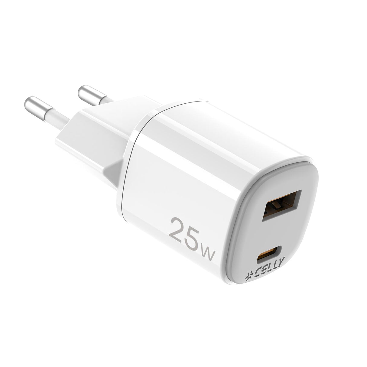 Celly Wall Charger USB-A + USB-C 25W White
