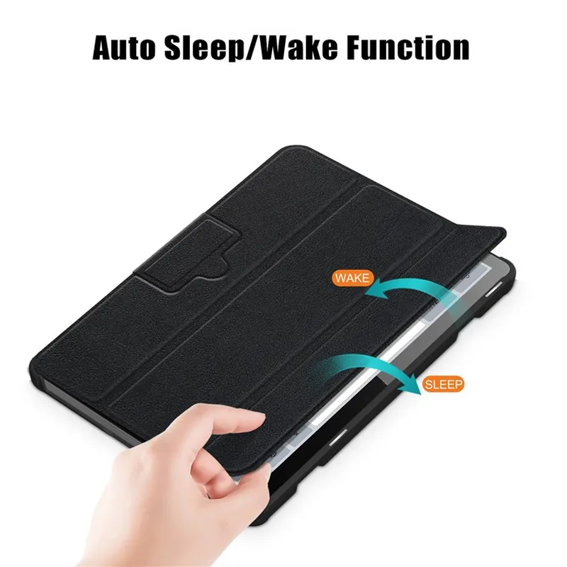 Lenovo Tab M10 (Gen 3) 10,1" 328F Trifold Stand Tablet Case Microfiber Auto Wake/Sleep Magnetisk lukning Anti-ridse beskyttelsescover - Sort