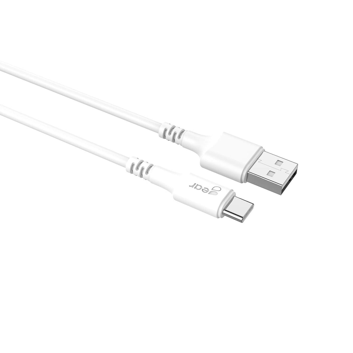 Gear Ladekabel USB-A-USB-C 2.0 0,3m Rundt Kabel Hvid