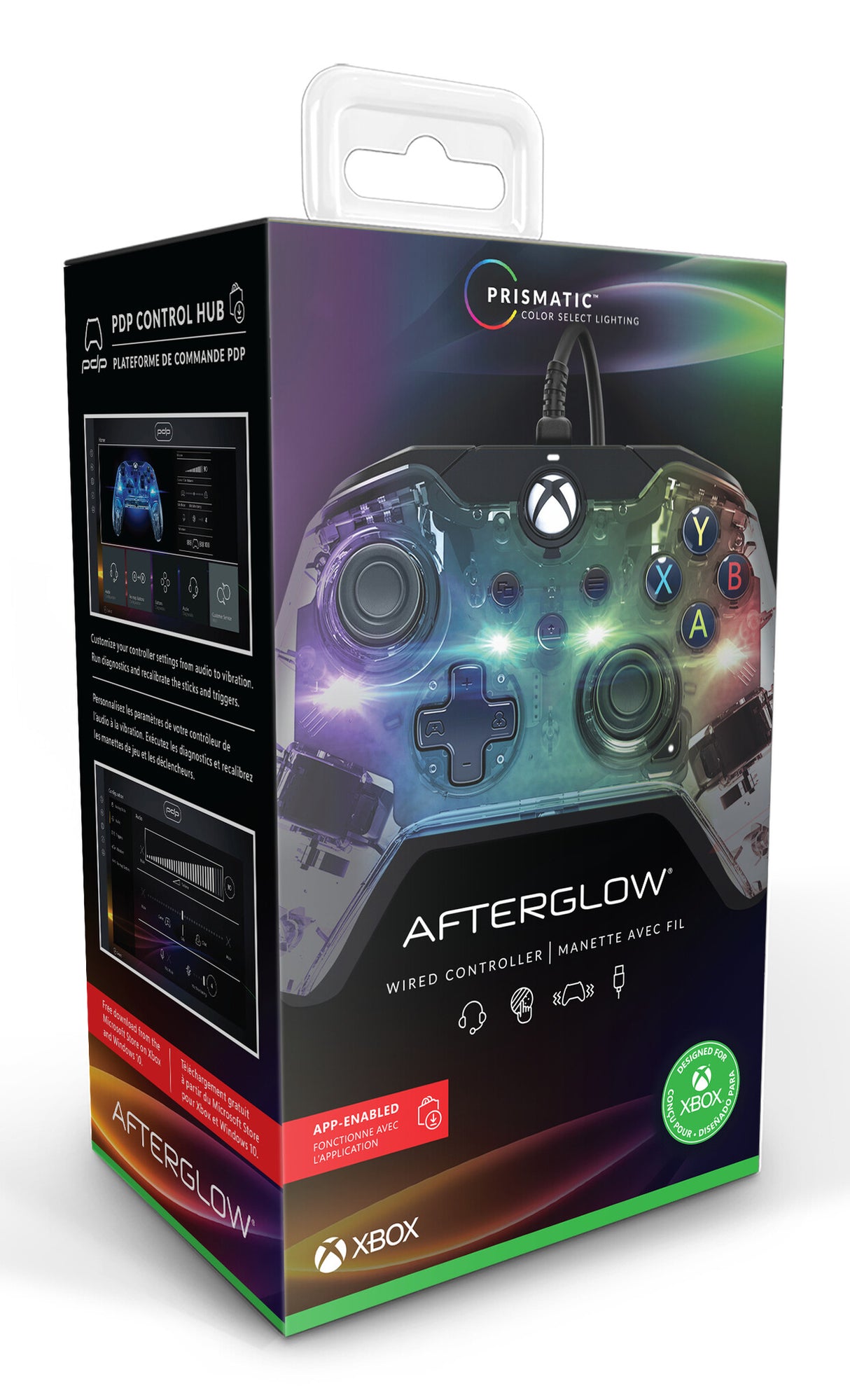 PDP Afterglow Sort, Blå, Transparent USB Gamepad Analog/digital Xbox One, Xbox Series S, Xbox Series X