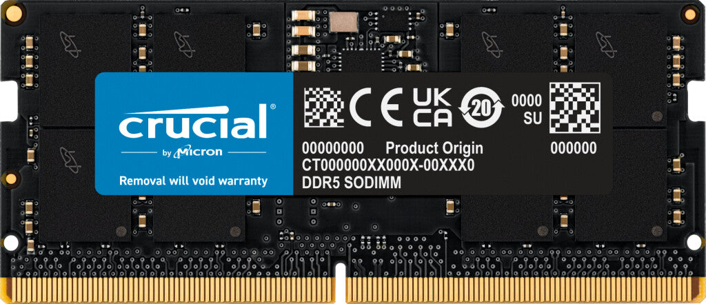 Crucial DDR5 SDRAM 16GB CL46 Ikke-ECC SO DIMM 262-PIN