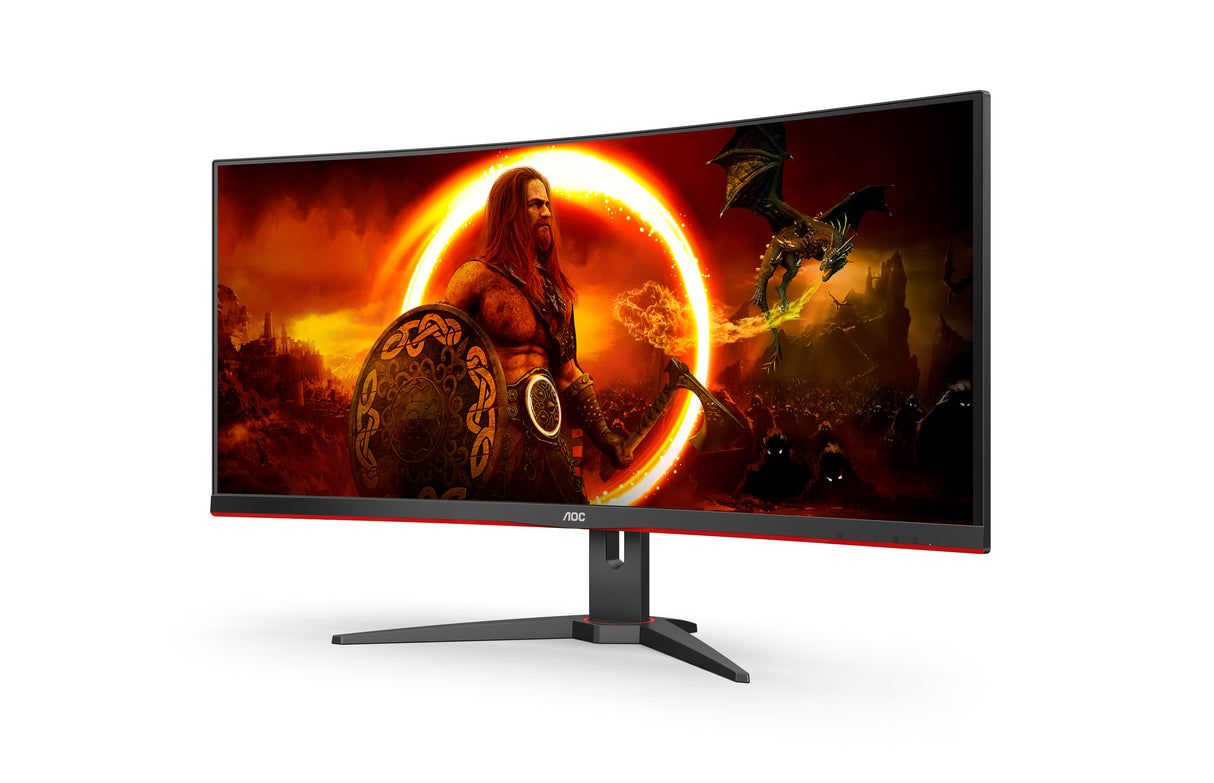AOC G2 CU34G2XE/BK LED display 86,4 cm (34") 3440 x 1440 pixel Wide Quad HD LCD Sort, Rød