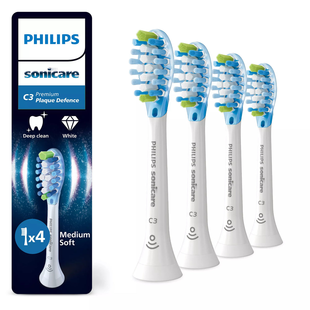 Philips Premium Plaque Defence HX9044/87 Pakke med 4 børstehoveder