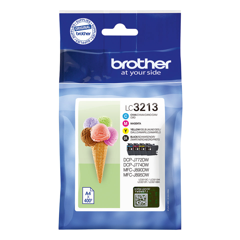 Brother LC 3213 Sort Gul Cyan Magenta 400 sider Blæk