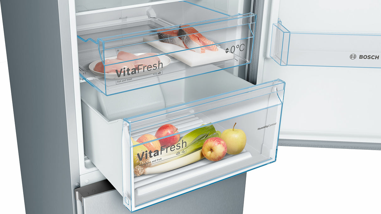 Bosch Serie 4 KGN39VLEB køle-/fryseskab Fritstående 368 L Rustfrit stål