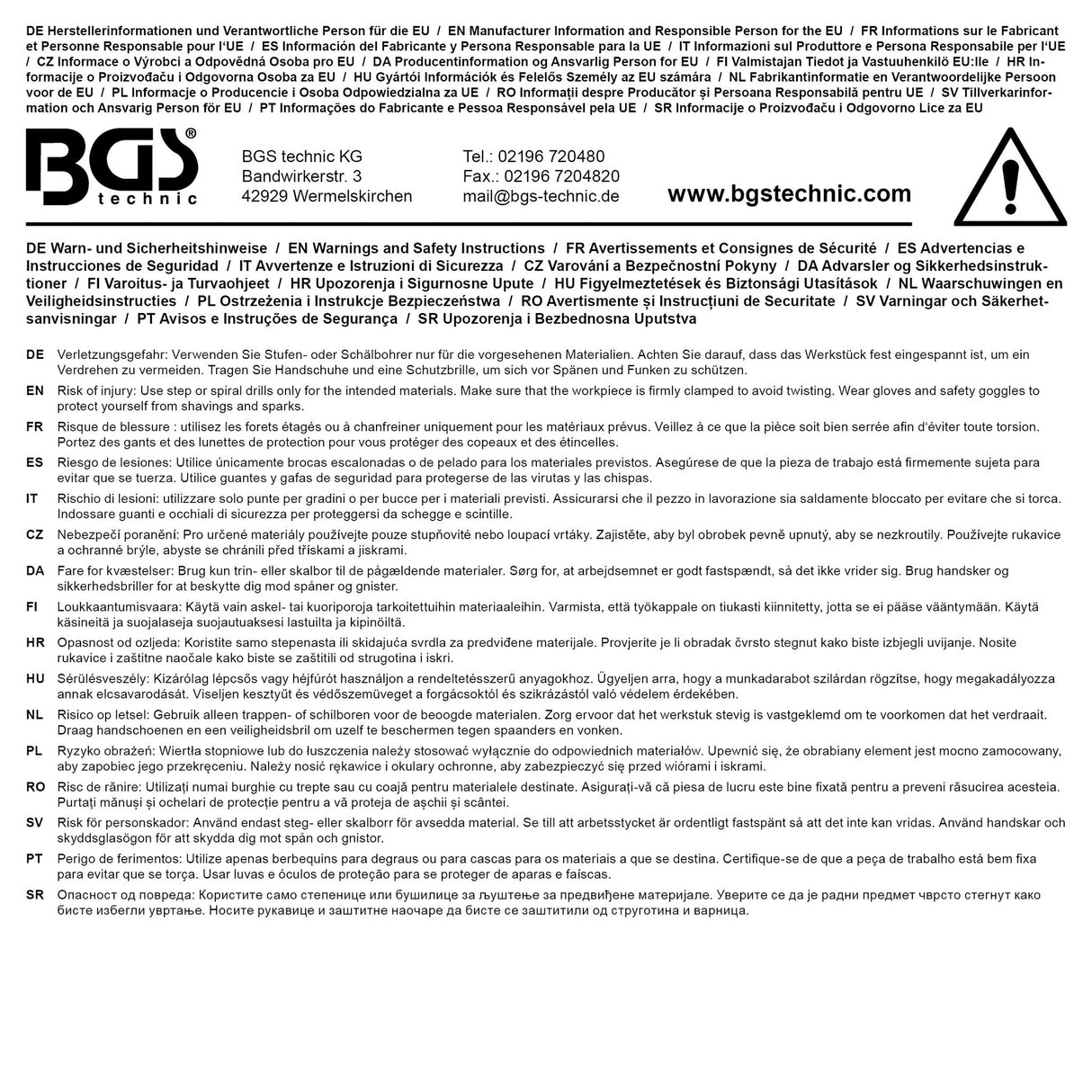 BGS technic HSS Step Drill Set